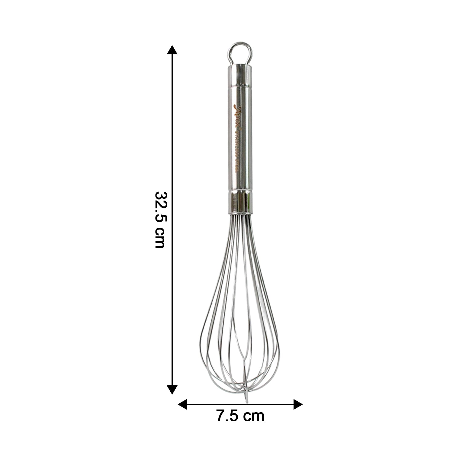 Apex Stainless Steel Large Hand Whisk (1 Pc) Wukusy