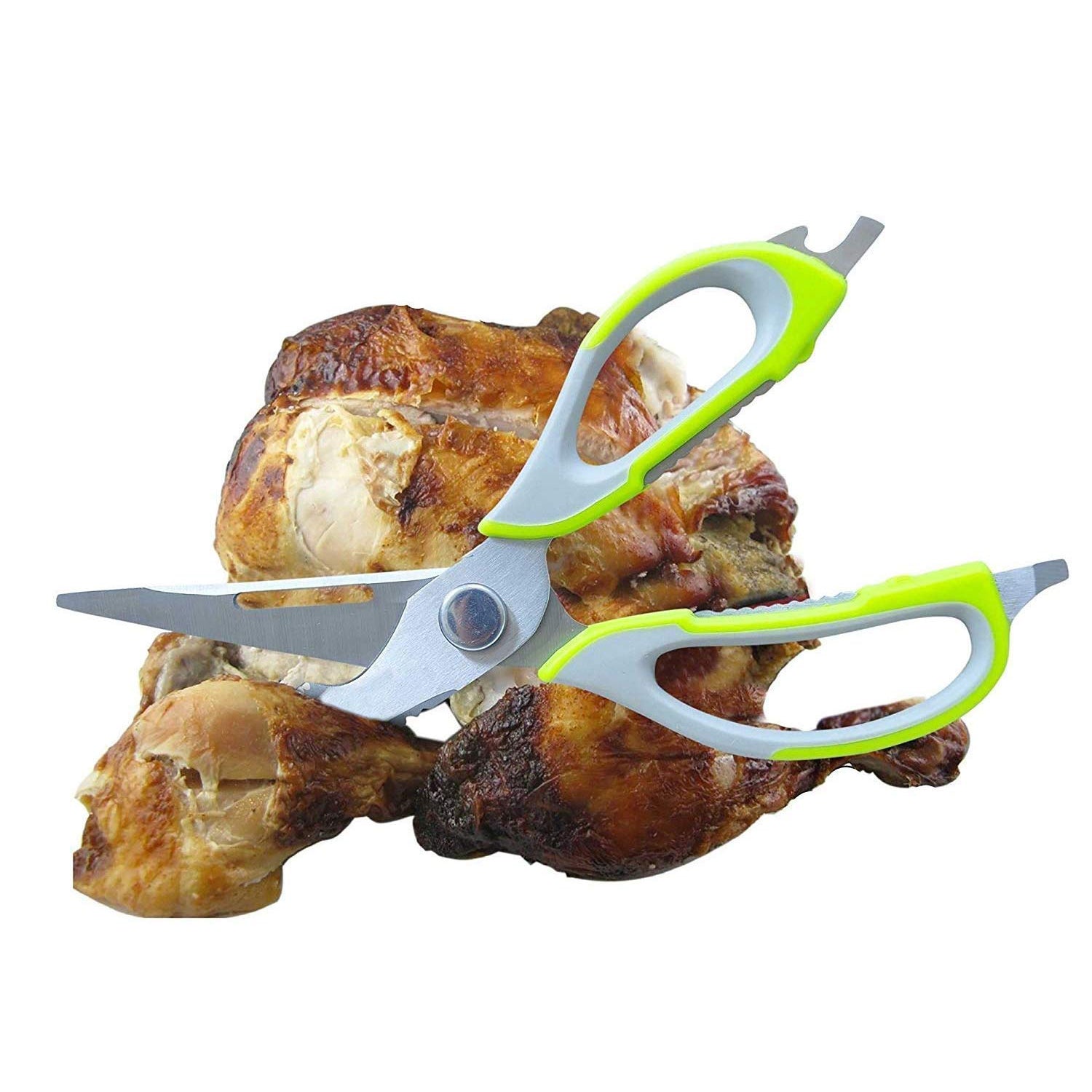 8193 Multi-purpose Kitchen Shears With Magnetic Holder Stainless Steel Red Multifunction Heavy Duty And Kitchen Scissors Wukusy