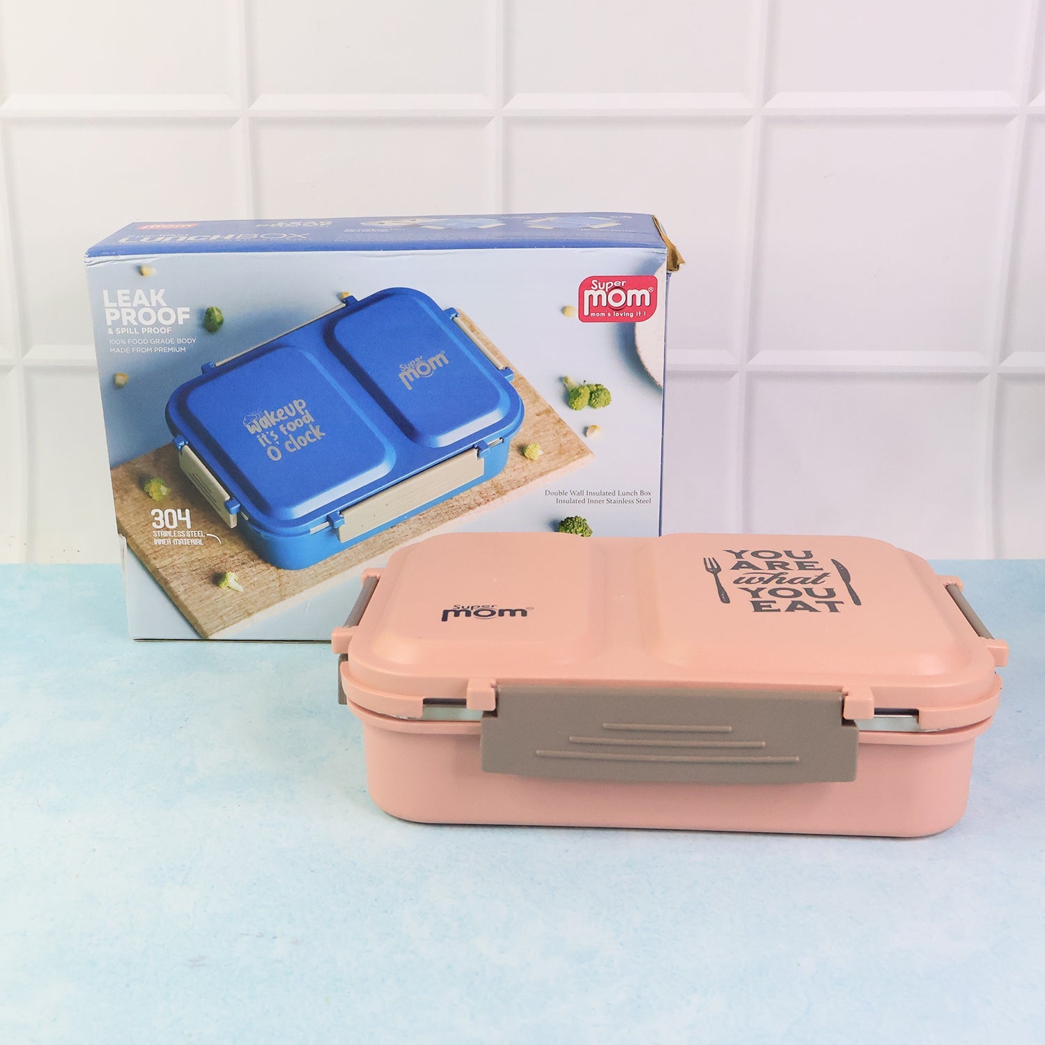 Supermom 2 Partition Stainless Steel Lunch Box Wukusy