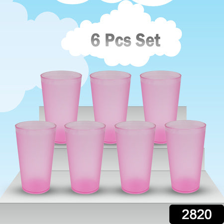 2027a 6 Pcs Large Plastic Glass 300ml Used In All Kinds Of Kitchen And Official Purposes For Drinking Water And Beverages Etc. Wukusy