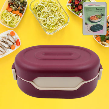 Airtight Food Grade Tiffin Box With 2 In 1 Spoon And 2 Compartment Wukusy