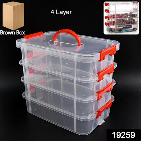 4-layer Transparent Multipurpose Plastic Storage Box Wukusy