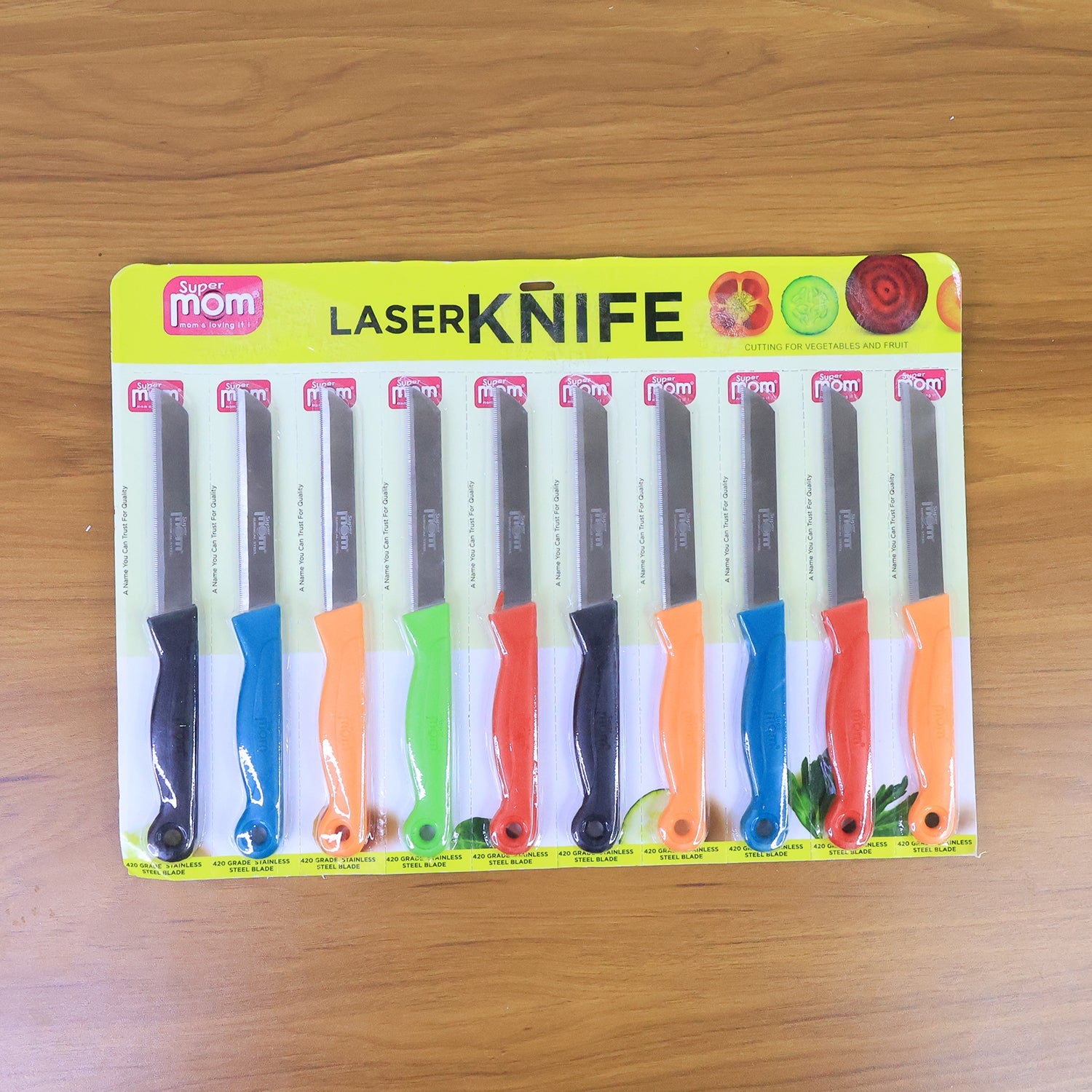 Supermom Stainless Steel Kitchen Laser Knife (10 Pc  Set) Wukusy