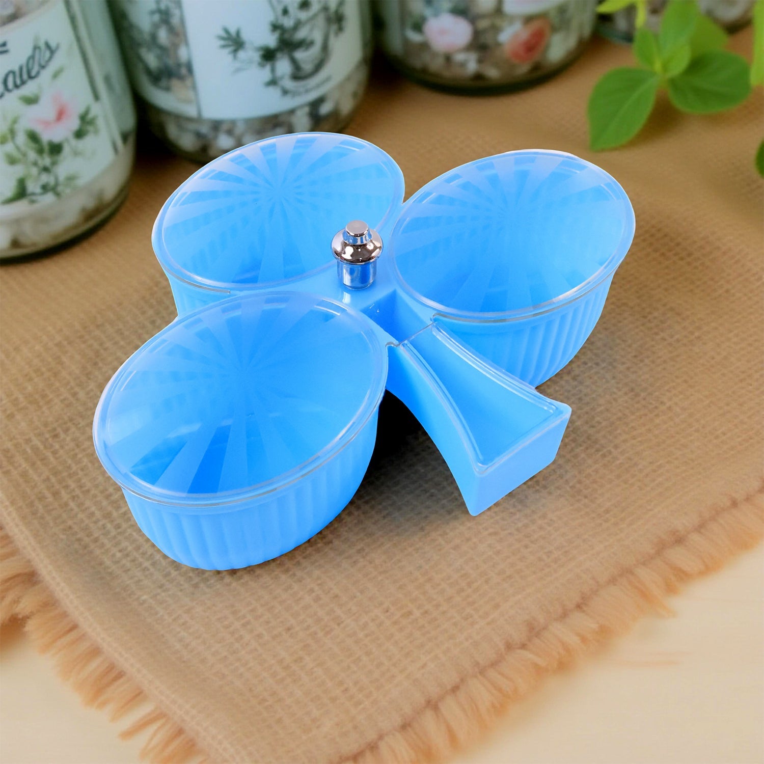 Premium 3-compartment Revolving Dry Fruit Box (1 Pc) Wukusy