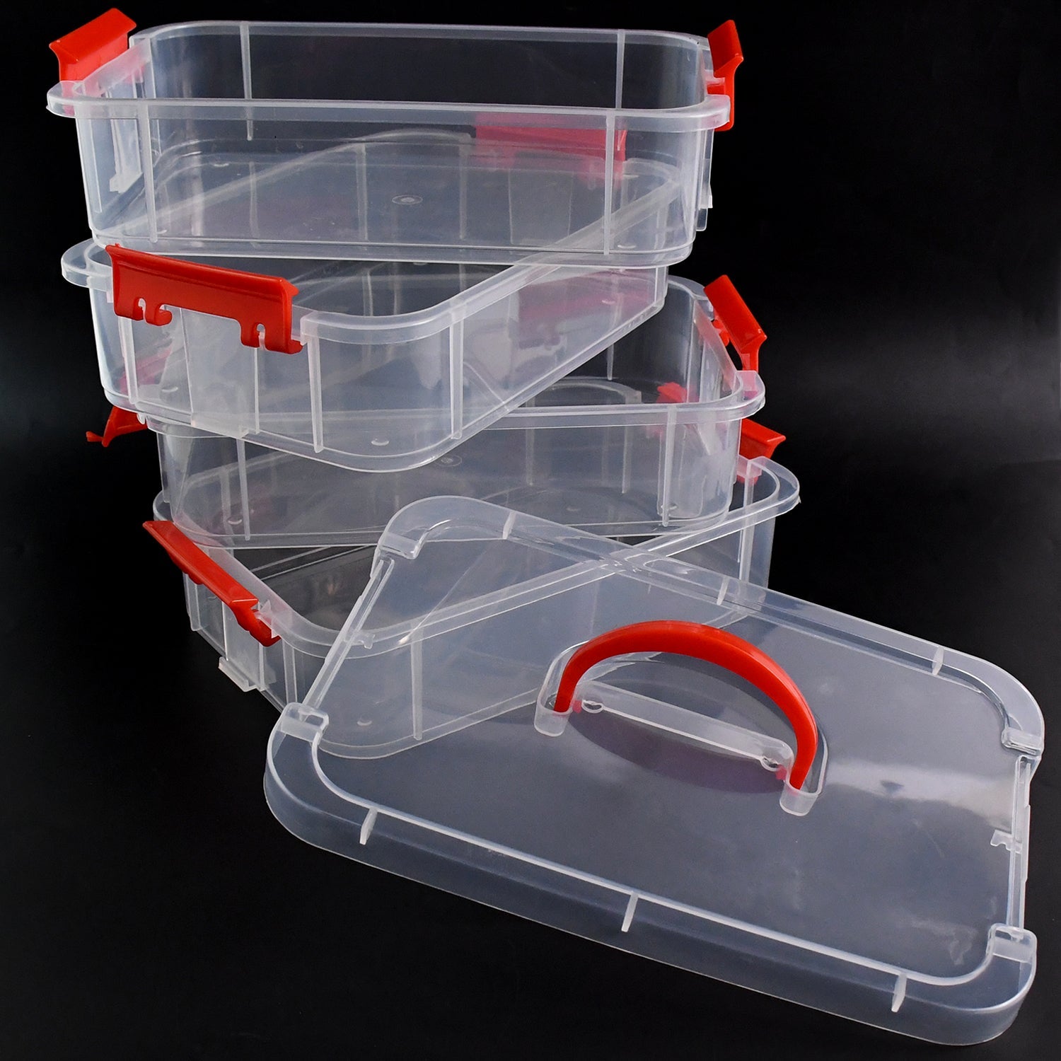 4-layer Transparent Multipurpose Plastic Storage Box Wukusy