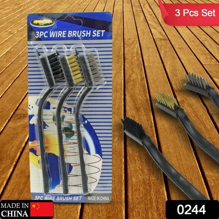 244 -3pcs Mini Wire Brush Set (Steelnylonbrass Brush) Wukusy