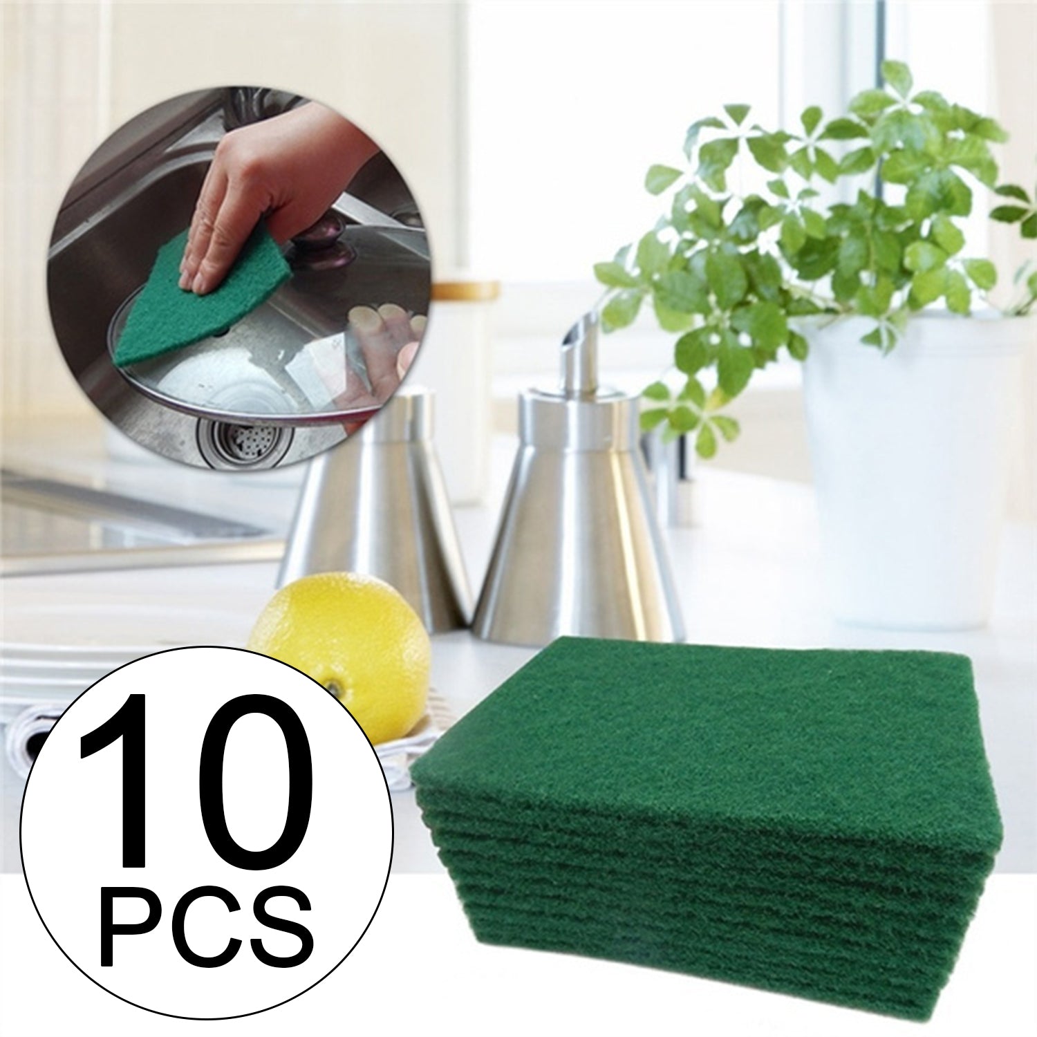 3410 Scrub Sponge Cleaning Pads Aqua Green  10pcs Wukusy