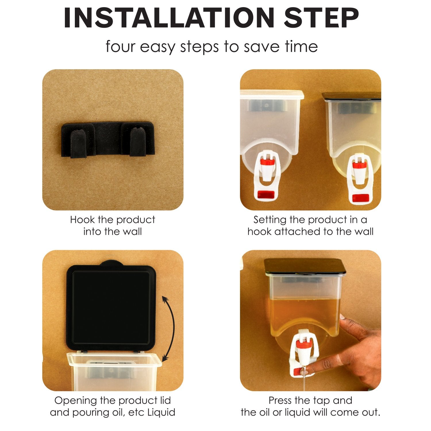 2972 Wall Mounted Oil Dispenser Bottle (1100ml Approx) Wukusy