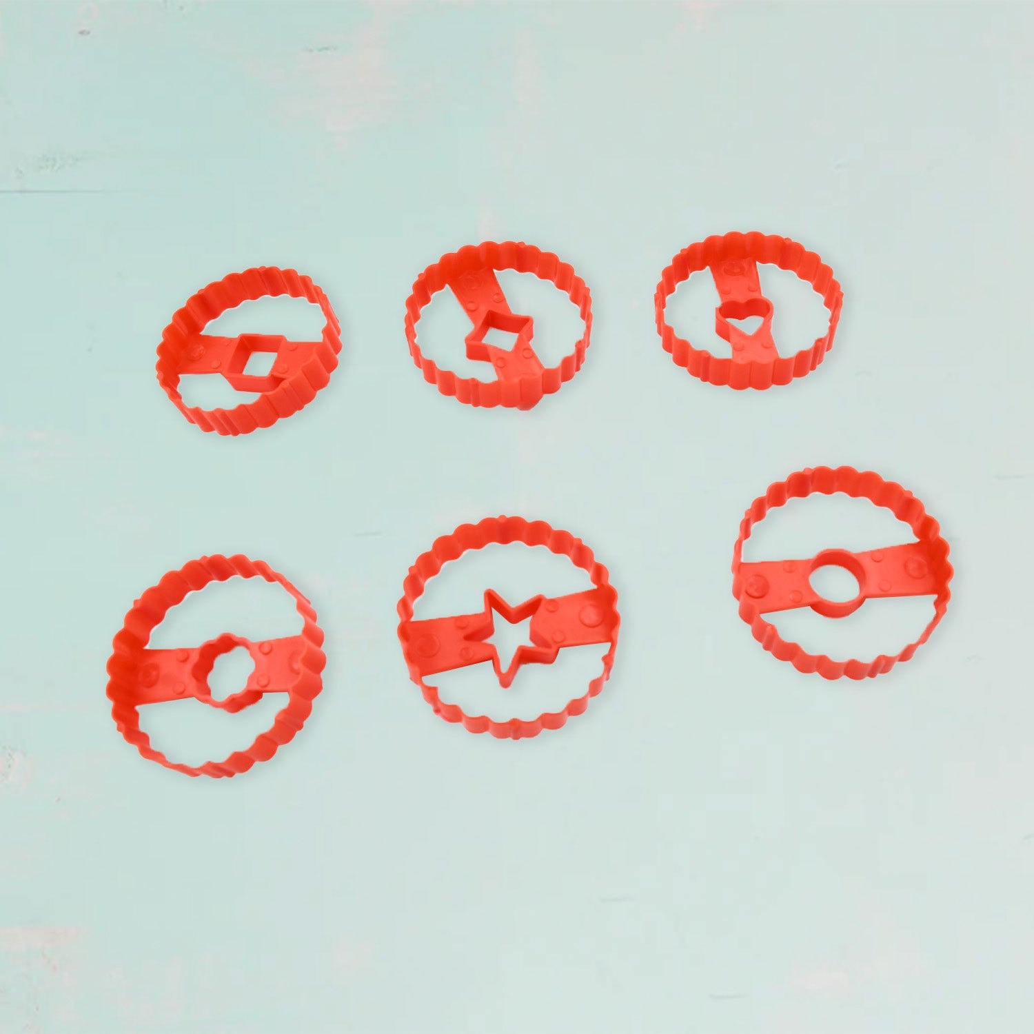 5978  Cookie Cutters Set Plastic Easter Biscuit Cutting Tool For Diy Cake Decoration Fondant Biscuit Cookie Pastry Sandwich (6 Pc Set ) Wukusy