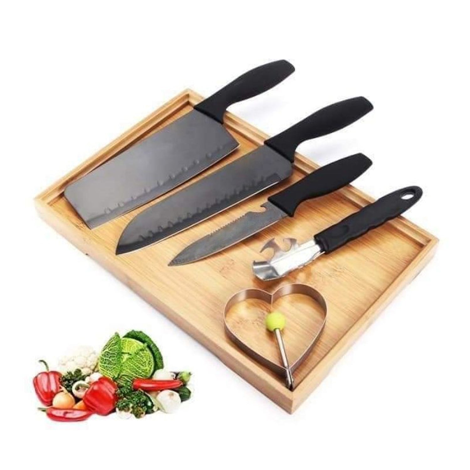 5910 5-piece Forged Kitchen Chef Cutlery Stainless Steel Knife Set Chopping Knife Chef Knife Utility Knife Butcher Knife (5pc) Wukusy
