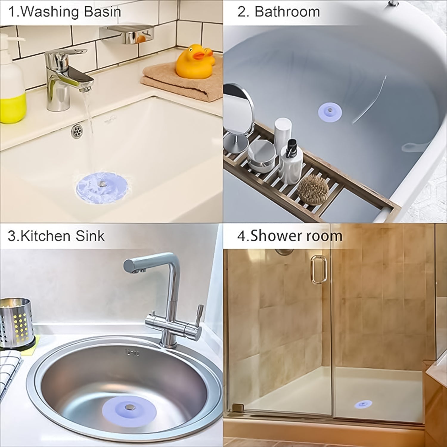 Creative 2-in-1 Blue Silicone Sewer Sink Sealer Cover Drainer (Multicolour  1 Pc) Wukusy