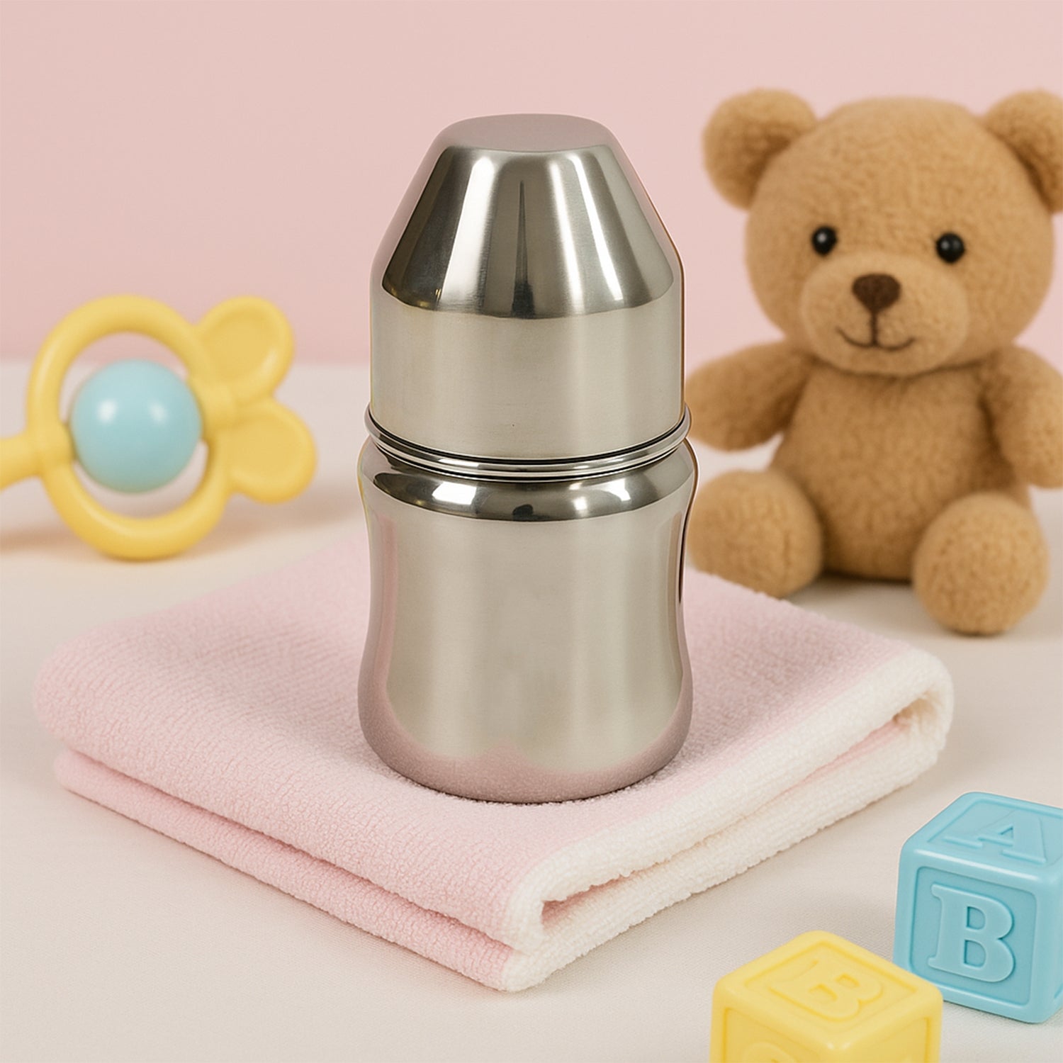 Apex Premium Stainless Steel Baby Feeding Bottle (125 Ml  1 Pc) Wukusy