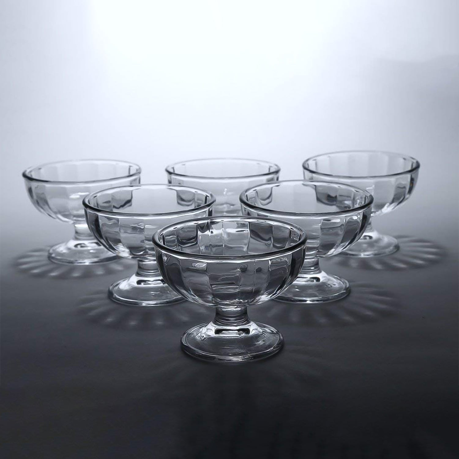 Premium Glass Ice Cream Dessert Bowl 6 Pc Set Wukusy