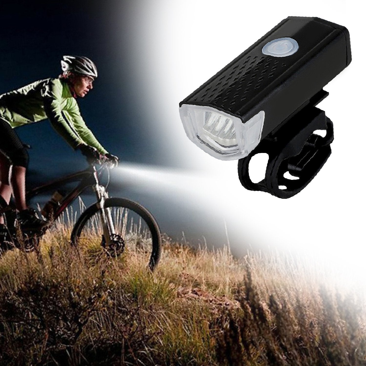 1637 Usb Rechargeable Bicycle Light Set 400 Lumen Super Bright Headlight Front Lights Wukusy