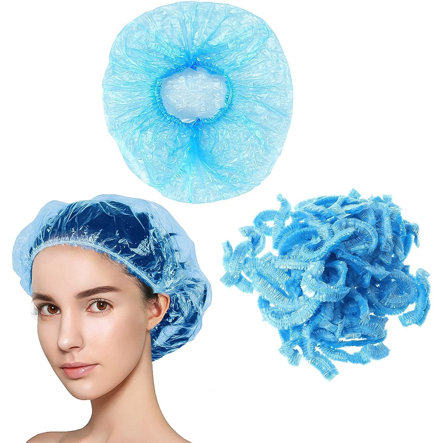 Shower Cap Waterproof Disposable Shower Cap 100 Pieces Wukusy