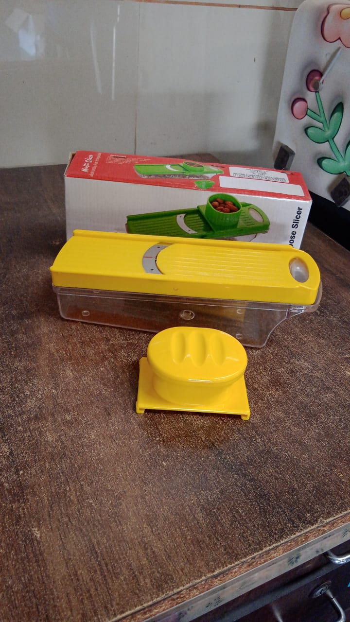 Big Multipurpose Vegetable And Fruit Slicer (Yellow  1 Pc) Wukusy