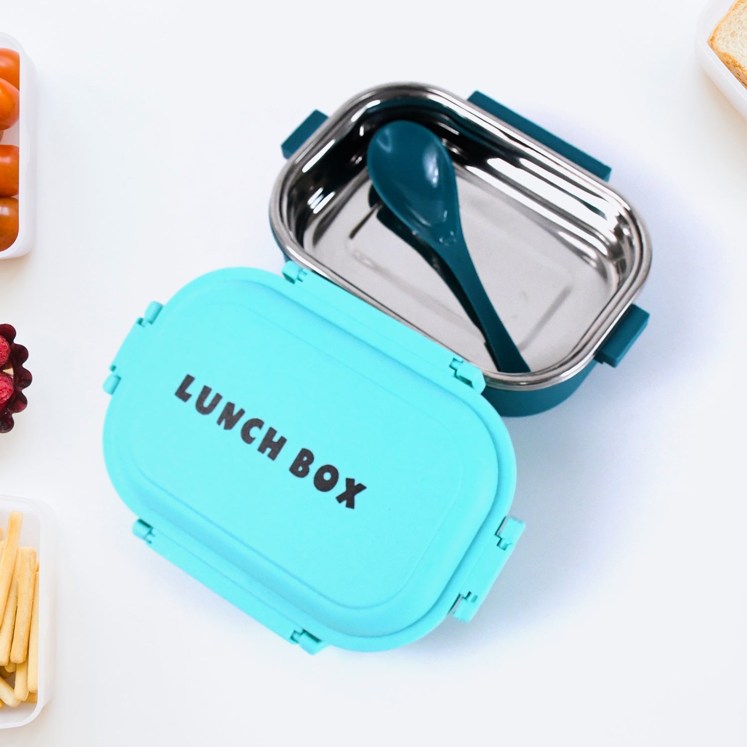 Insulated Testy Stainless Steel Leakproof Lunch Box With Spoon (1 Set) Wukusy