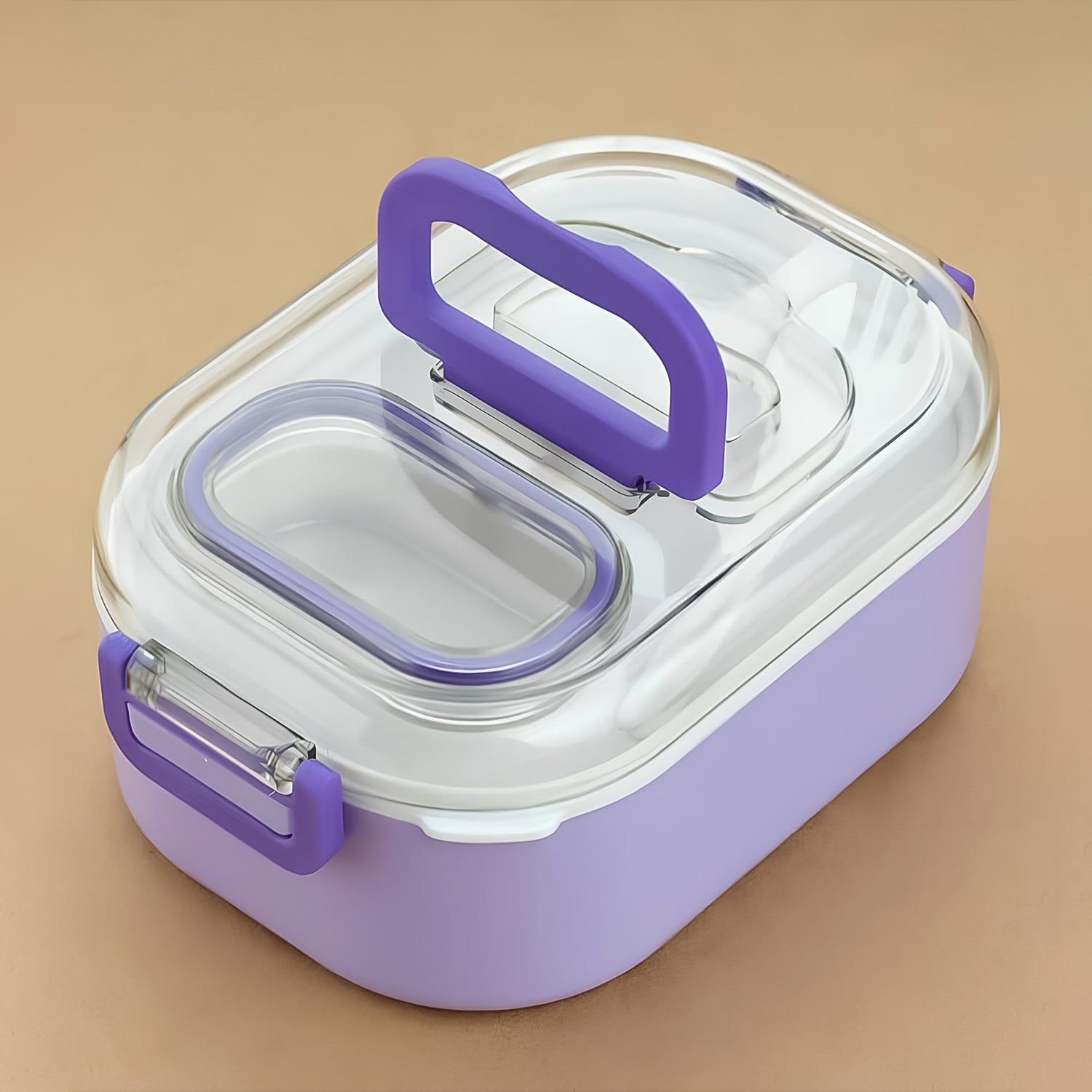 Multi-functional 1 Set Leakproof Lunch Box With Cutlery  Tumbler Wukusy