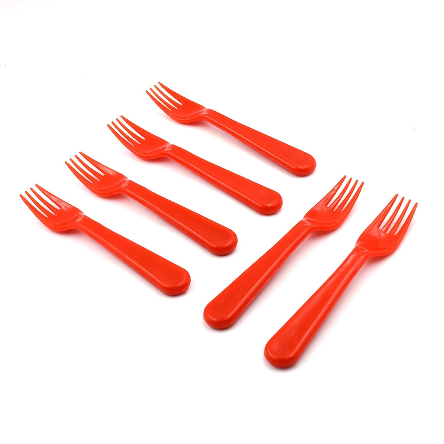 5968 Plastic Fork Spoon Fork Spoon Set Fruit Fork Spoon Set  Baby Fork Spoonvegetable Fork Spoon Plastic Salad Spoon Dessert Spoon (6pc Set) Wukusy