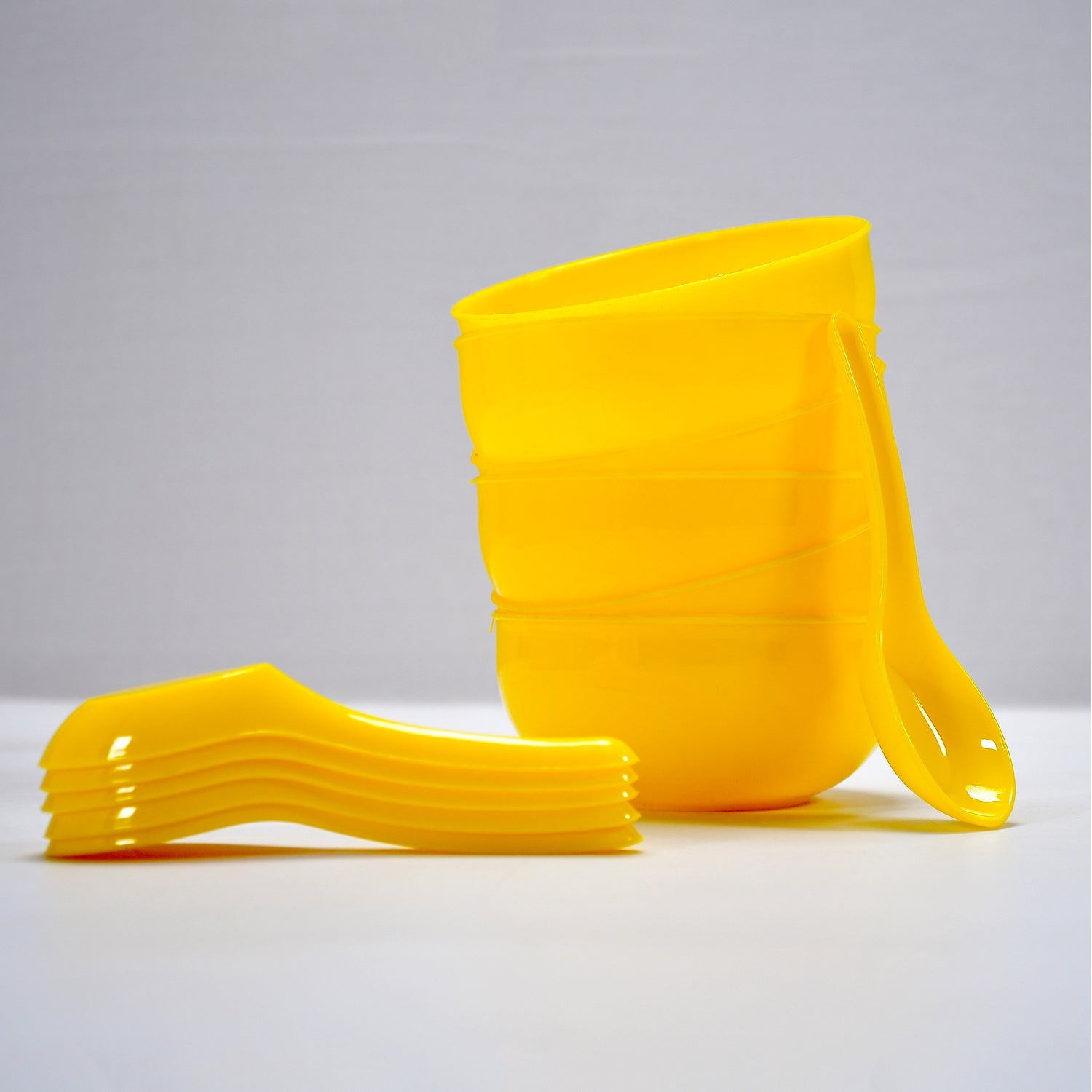 5105 Soup Bowl Spoon Set Plastic For Kitchen  Home Use Wukusy