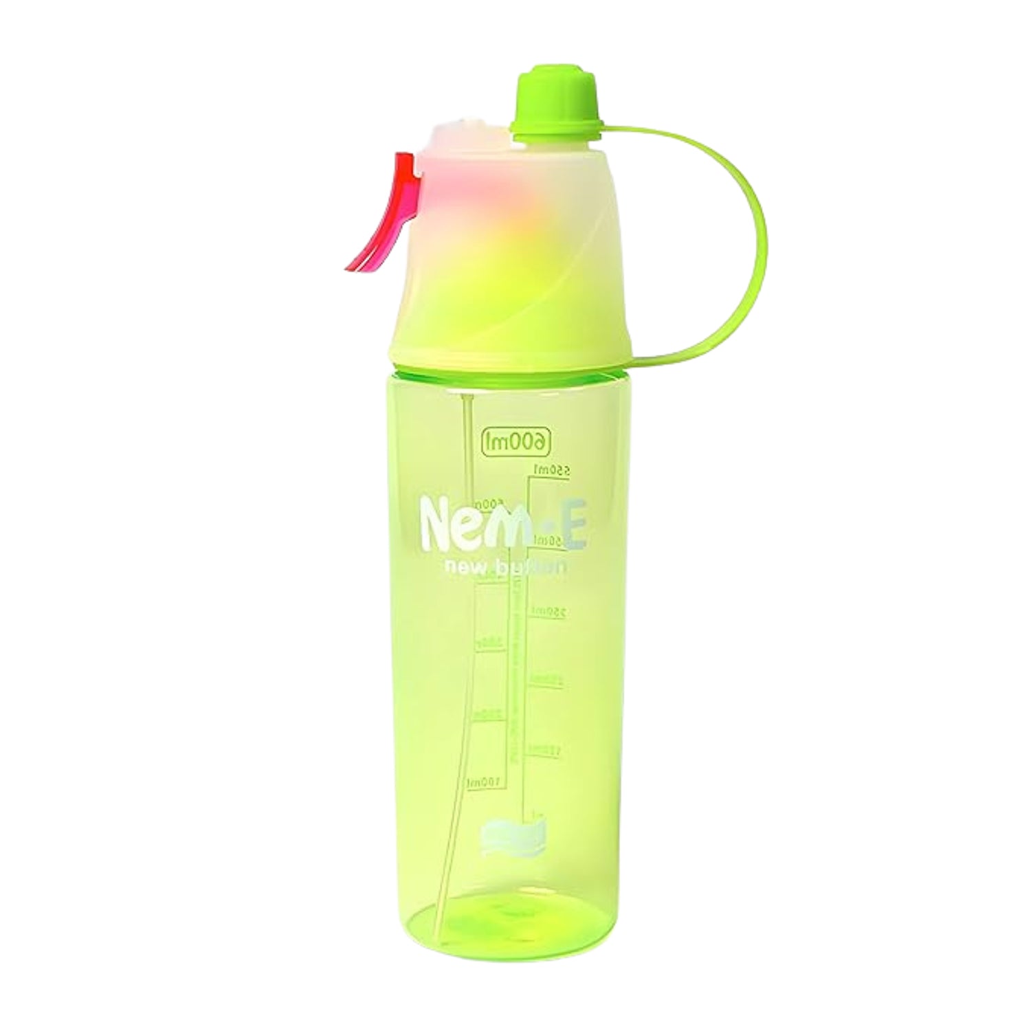 Plastic 2 In 1 Mist Spray Water Bottle (Multicolour  600 Ml  1 Pc) Wukusy