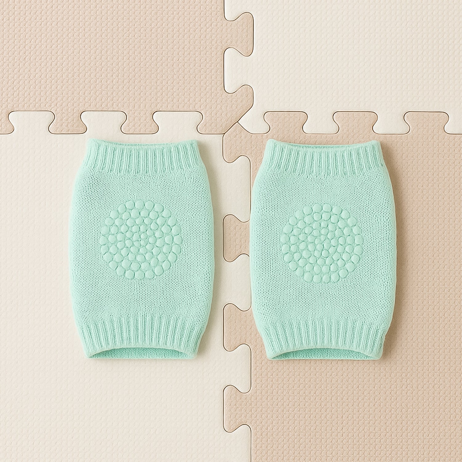 Mint Green Toddler Wool Knit Leg Warmer (Knee Guard) Wukusy