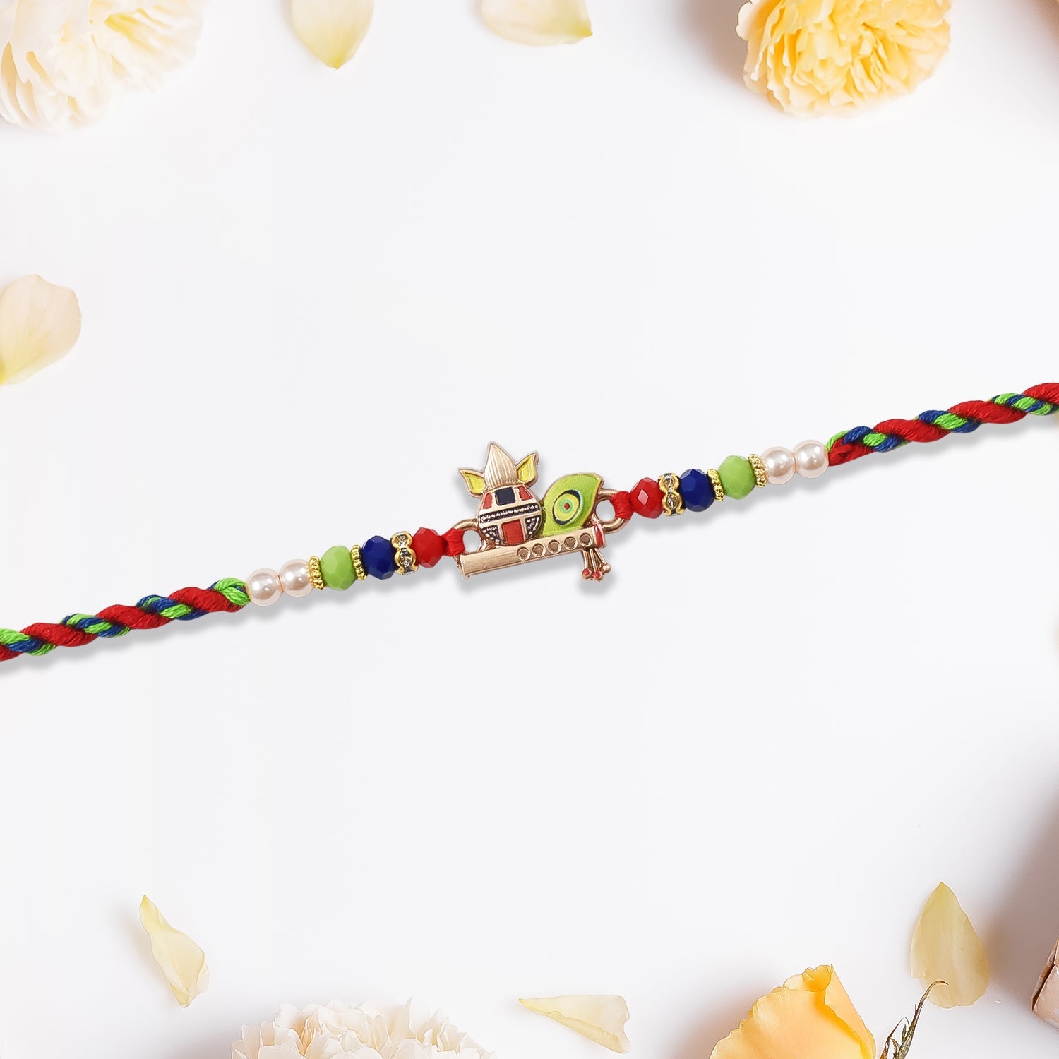 Kalash Rakhi With Flute And Peacock Feather Wukusy