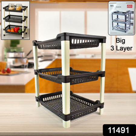 Apex Big Multi Use Plastic Storage Rack  3-tier (1 Pc) Wukusy