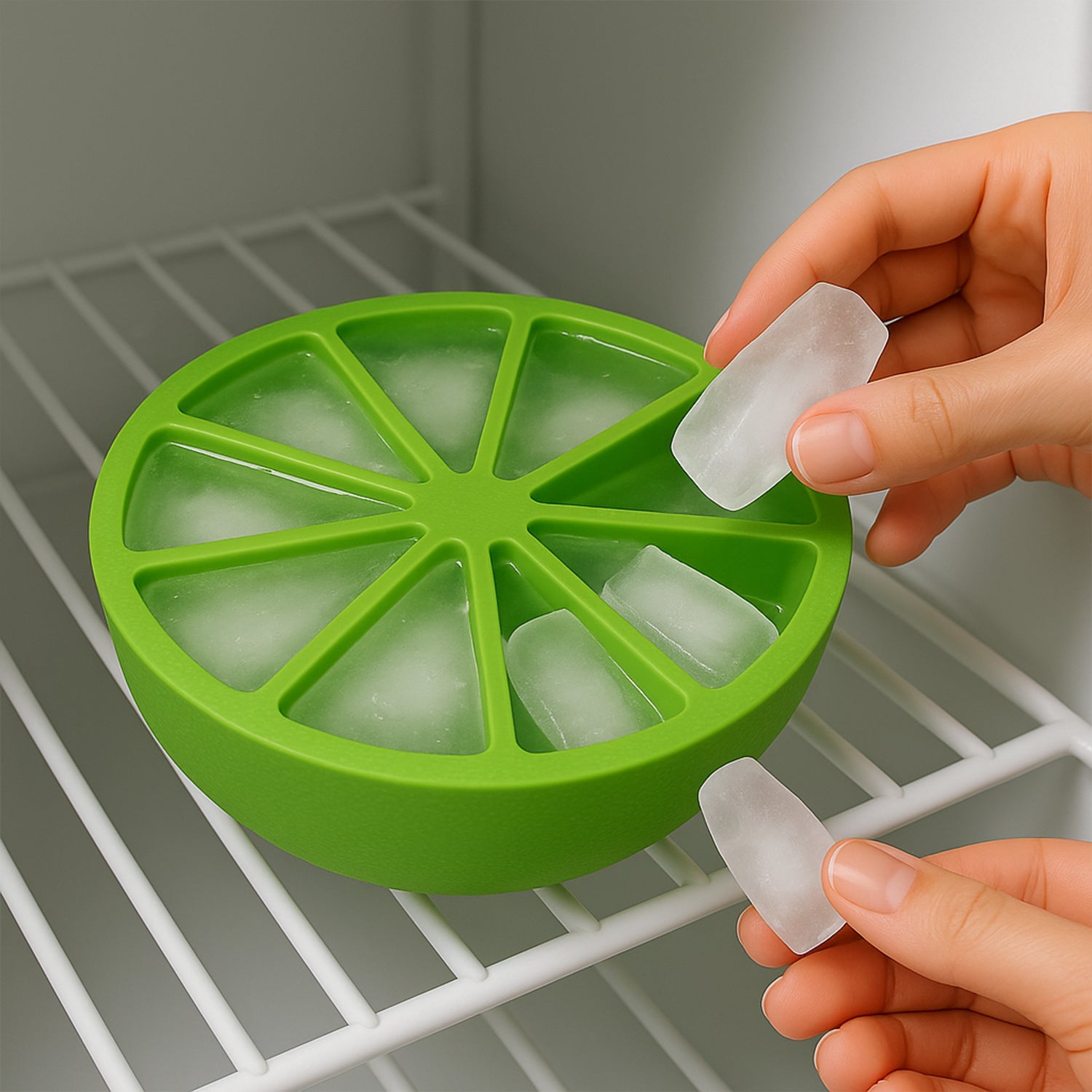 Lemon Shape Flexible Silicone Ice Cube Tray  8-slot Round Ice Mold (1 Pc) Wukusy