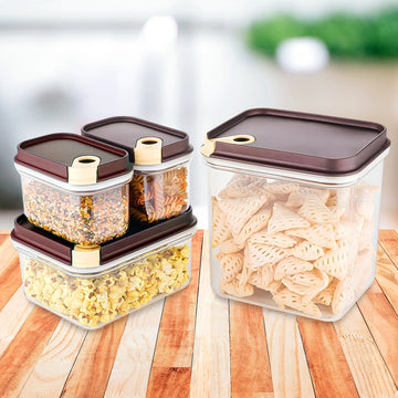 Ritu Push N Lock Airtight Food Storage Container Set (4 Pc) Wukusy