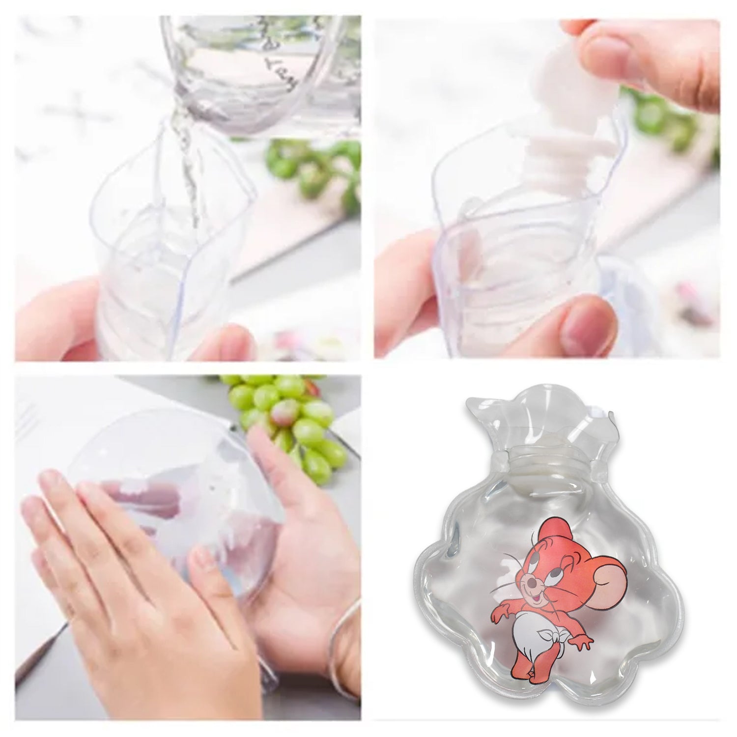 6542 Mix Transparent Multi Design Small Hot Water Bag With Cover For Pain Relief Neck Shoulder Pain And Hand Feet Warmer Menstrual Cramps. Wukusy