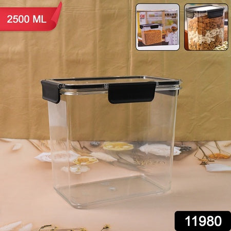 Food Storage Container Airtight Plastic Container With Easy Snap Lids (2500ml  1 Pc) Wukusy