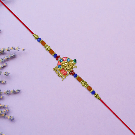 Lord Jagannath Rakhi With Multicolor Beads Wukusy