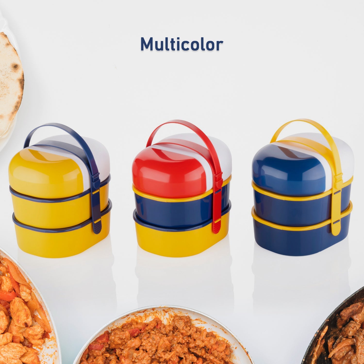 7158 Mr. Chef Smart Lunch Box Capsule Shape Strap-on Lunch Box With Water Bottle And Handle Wukusy