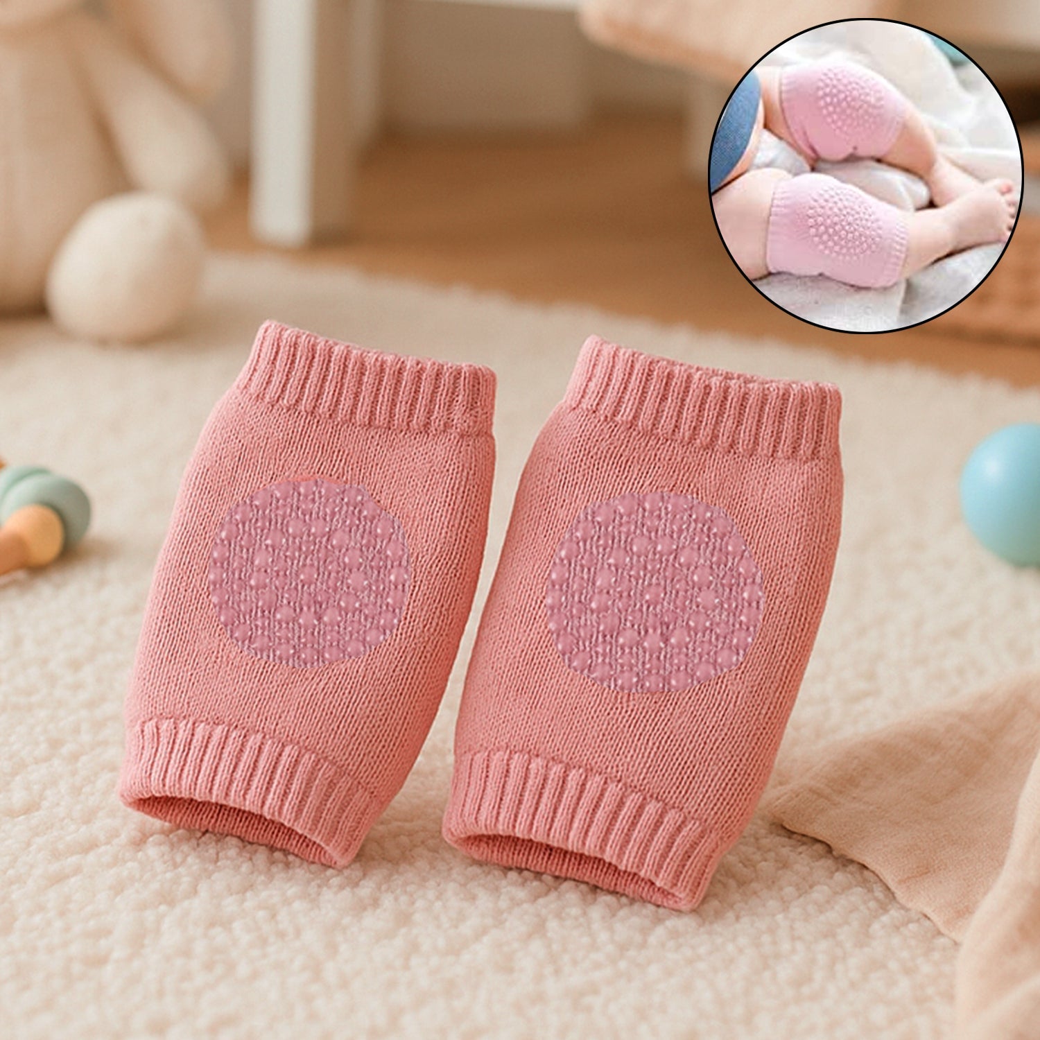 Pink Toddler Wool Knit Leg Warmer (Knee Guard) Wukusy