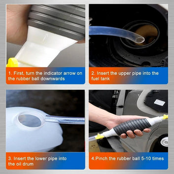 Fuel Transfer Pump Hose With Hand Pump And 2 Hose Clamps