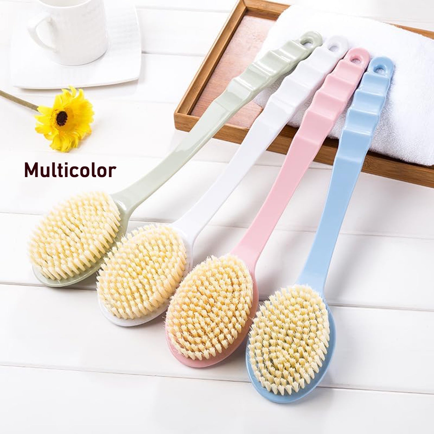 Back Scrubber For Shower Dry Body Brush Back Brush Long Handle (1 Pc  B Grade) Wukusy