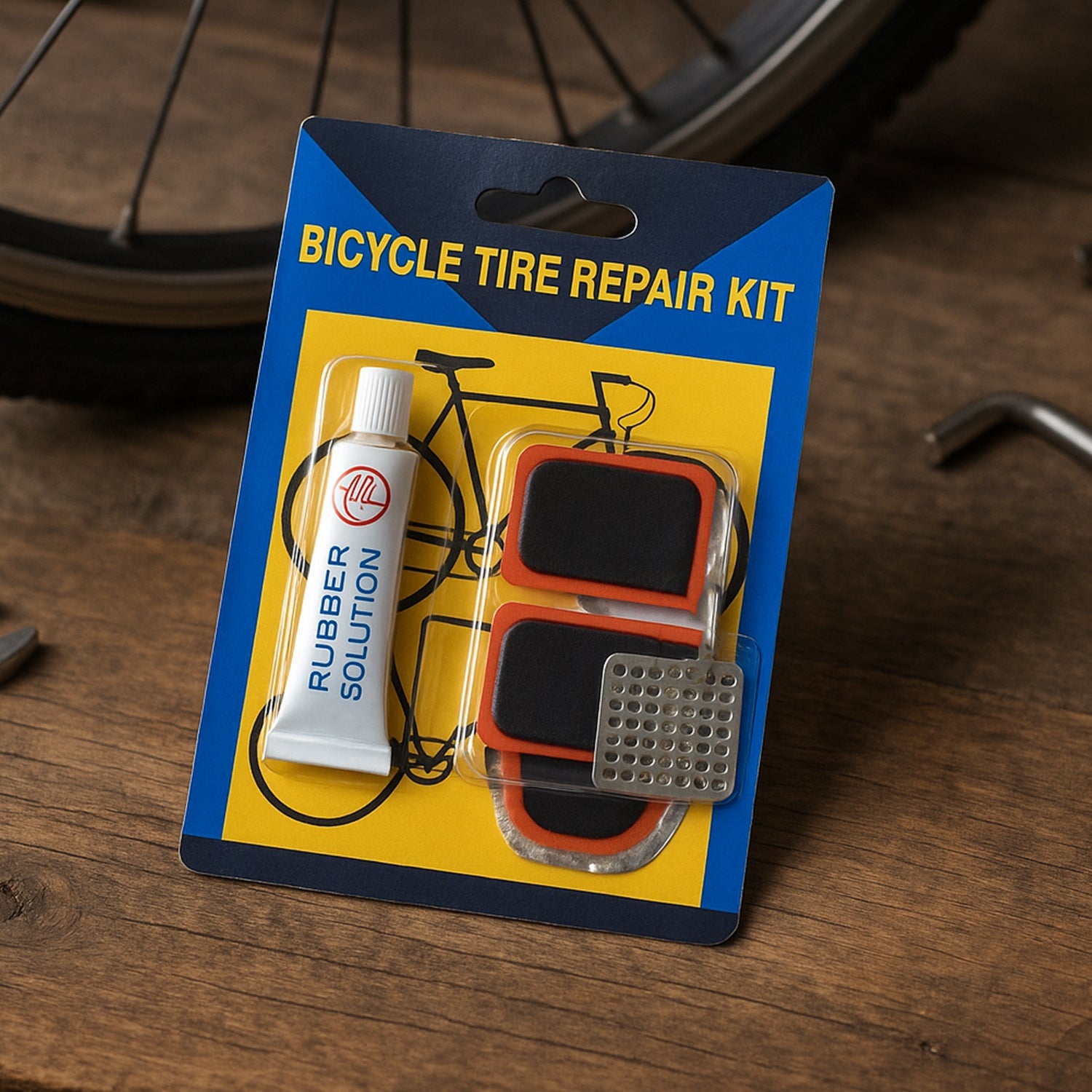Bicycle Tire Repair Kit Puncture Repair Set With Adhesive Portable Tools Wukusy