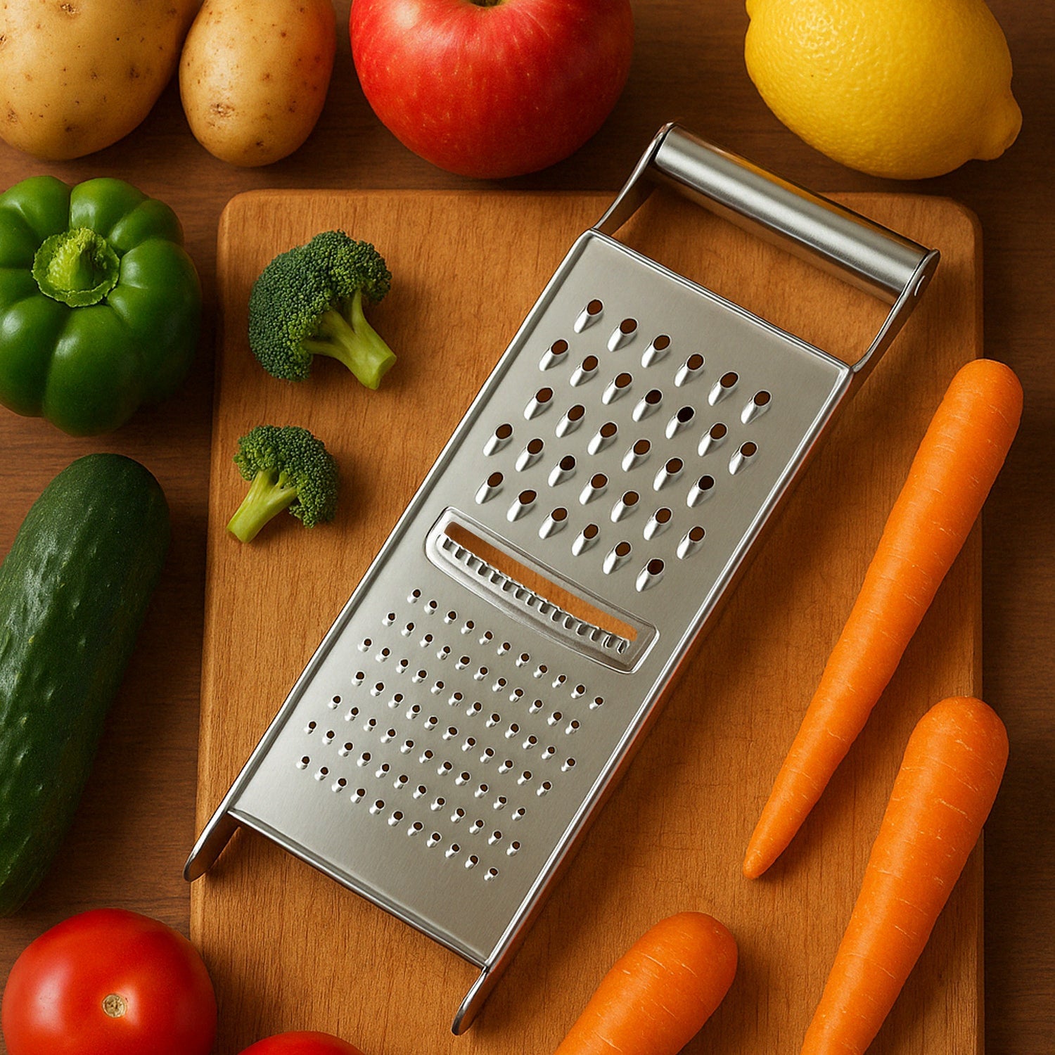 Apex Stainless Steel Grater  Slicer (3 In 1) Wukusy
