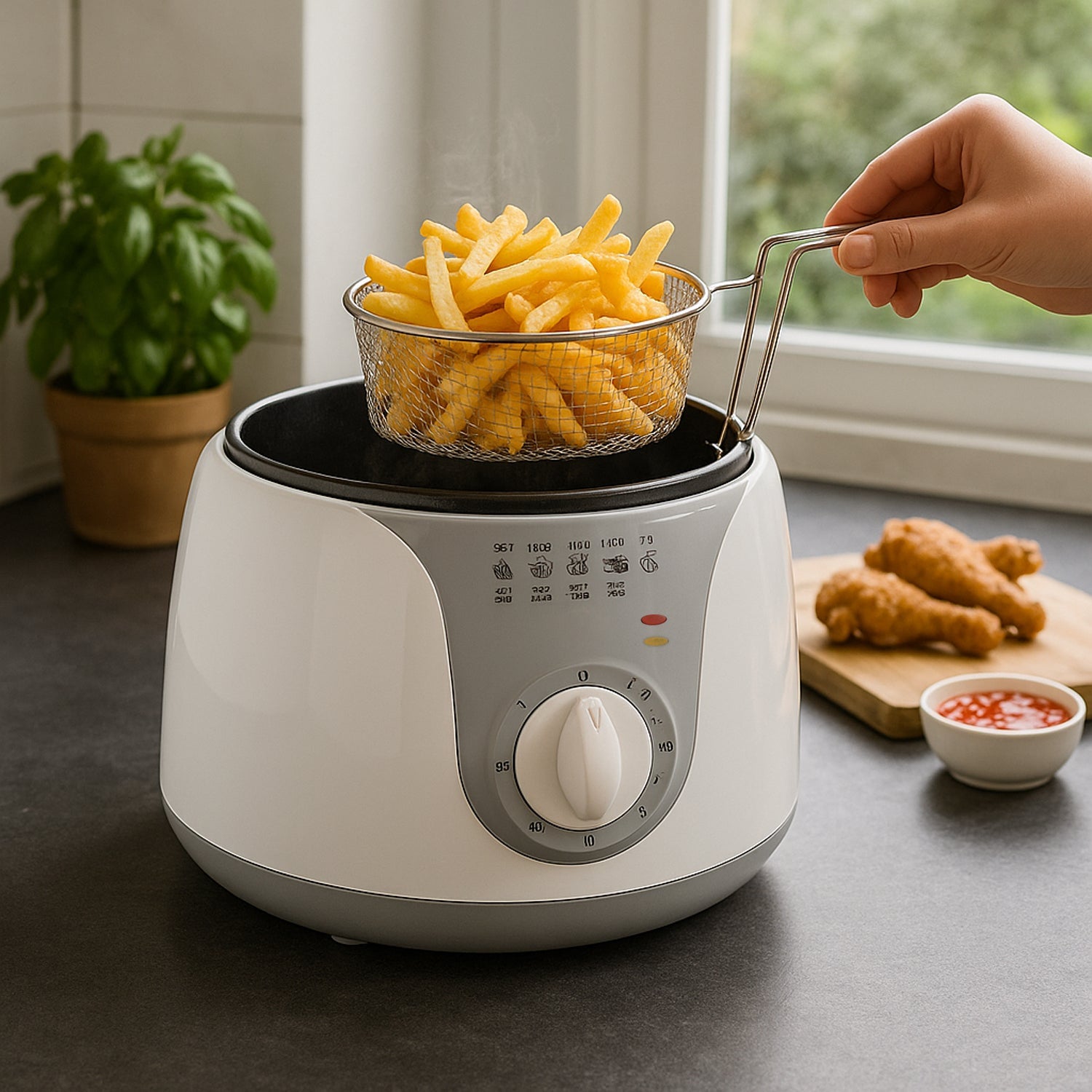 Orbit Adjustable Electric Deep Fryer - 1200w Wukusy