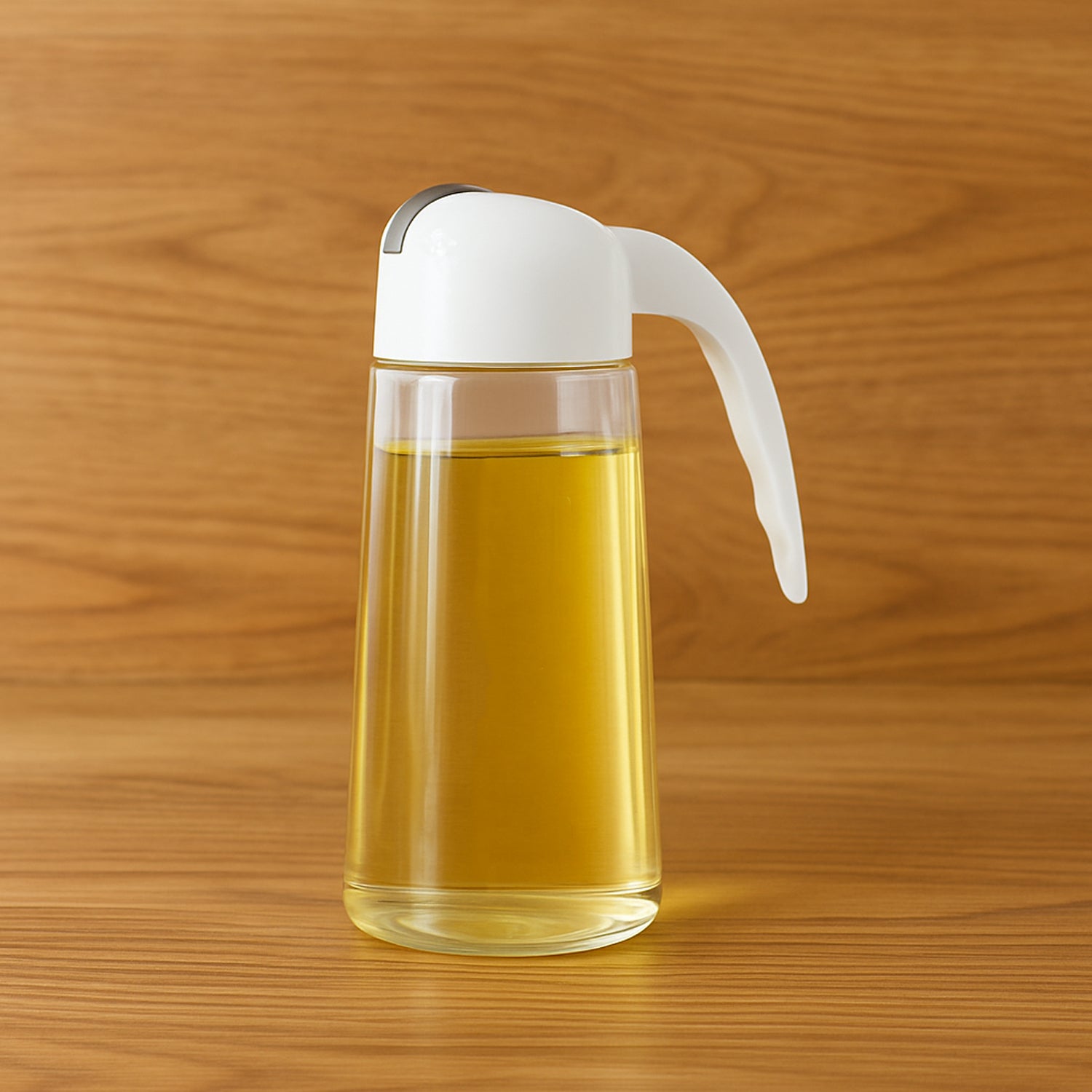 Kitchen Glass Oil Bottle Dispenser Automatic Opening Closing Home Bottles For Oil And Vinegar Honey Olive Oil Container (630ml) Wukusy