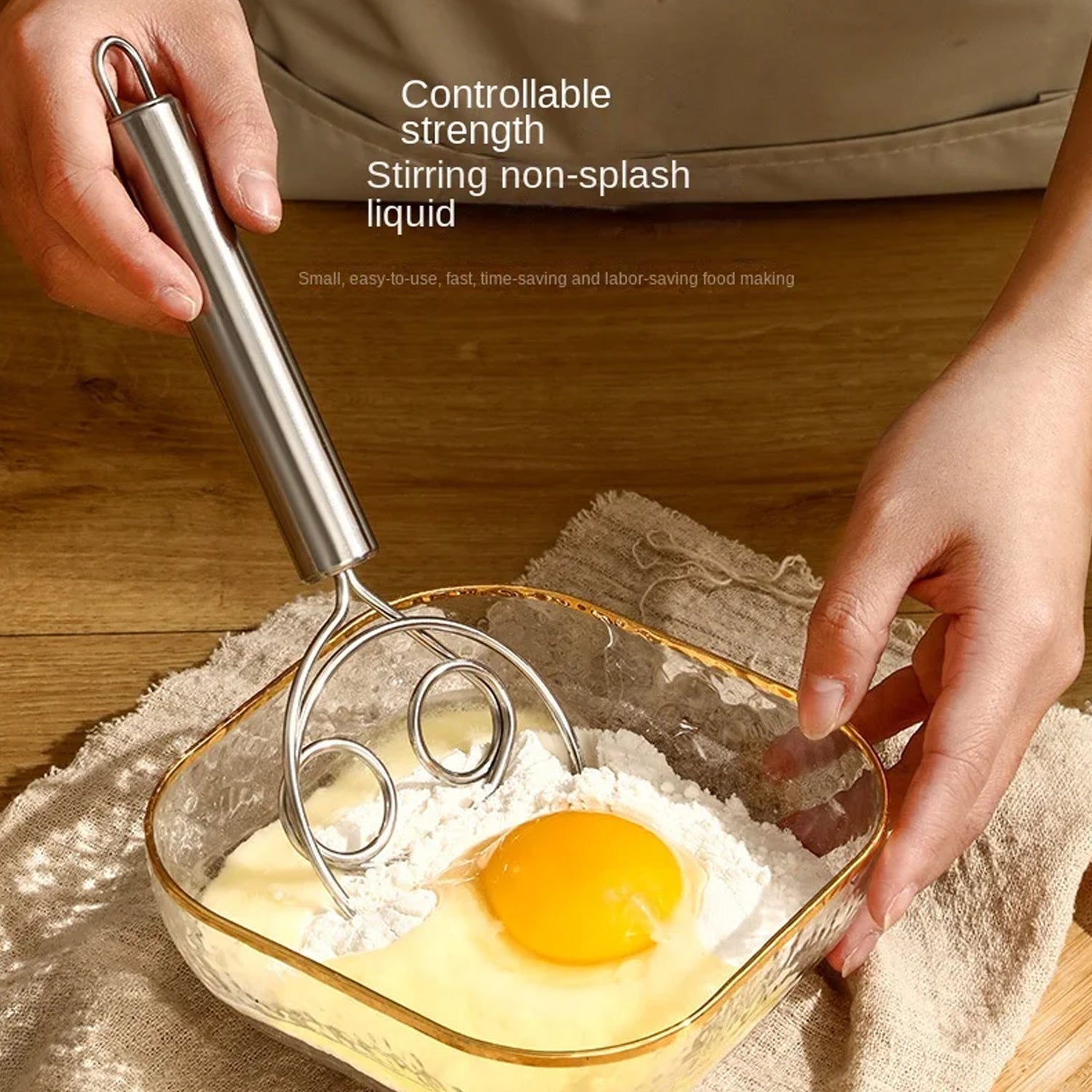 5484 Dough Whisk Premium Stainless Steel Dutch Whisk Dough Hand Mixer Artisan Blender For Egg Bread Cake Pastry Pizza Dough - Perfect Baking Tools Whisking Tirring Kitchen Tools (1 Pc) Wukusy