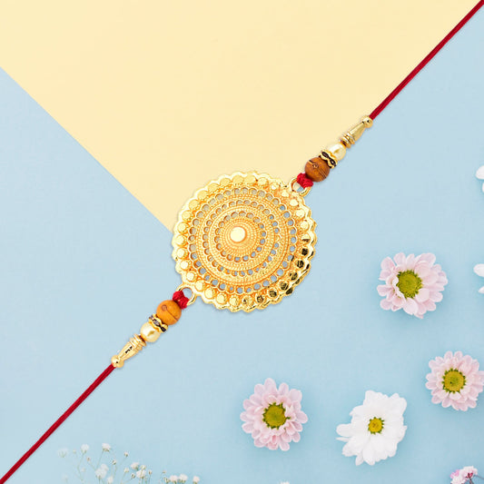 Golden Flower Rakhi