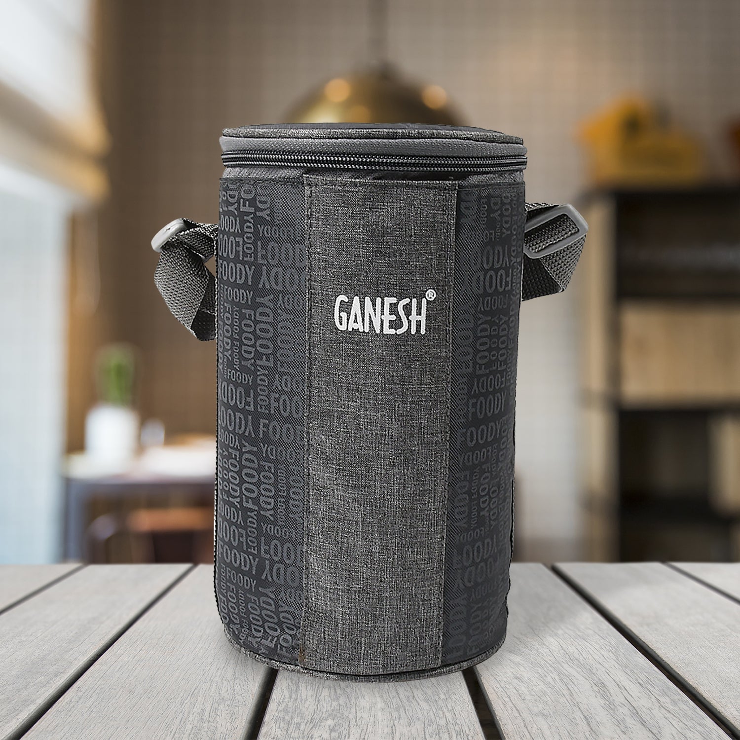 8717 4in1tiffin Box-lunch Box  3 Stainless Steel Containers 300 Ml Approx  Plastic Salad Container 200 Ml Approx Plastic Lid Box  Round Zip Bag  Leak Proof  Microwave Safefor Office College And School For Men Women Wukusy