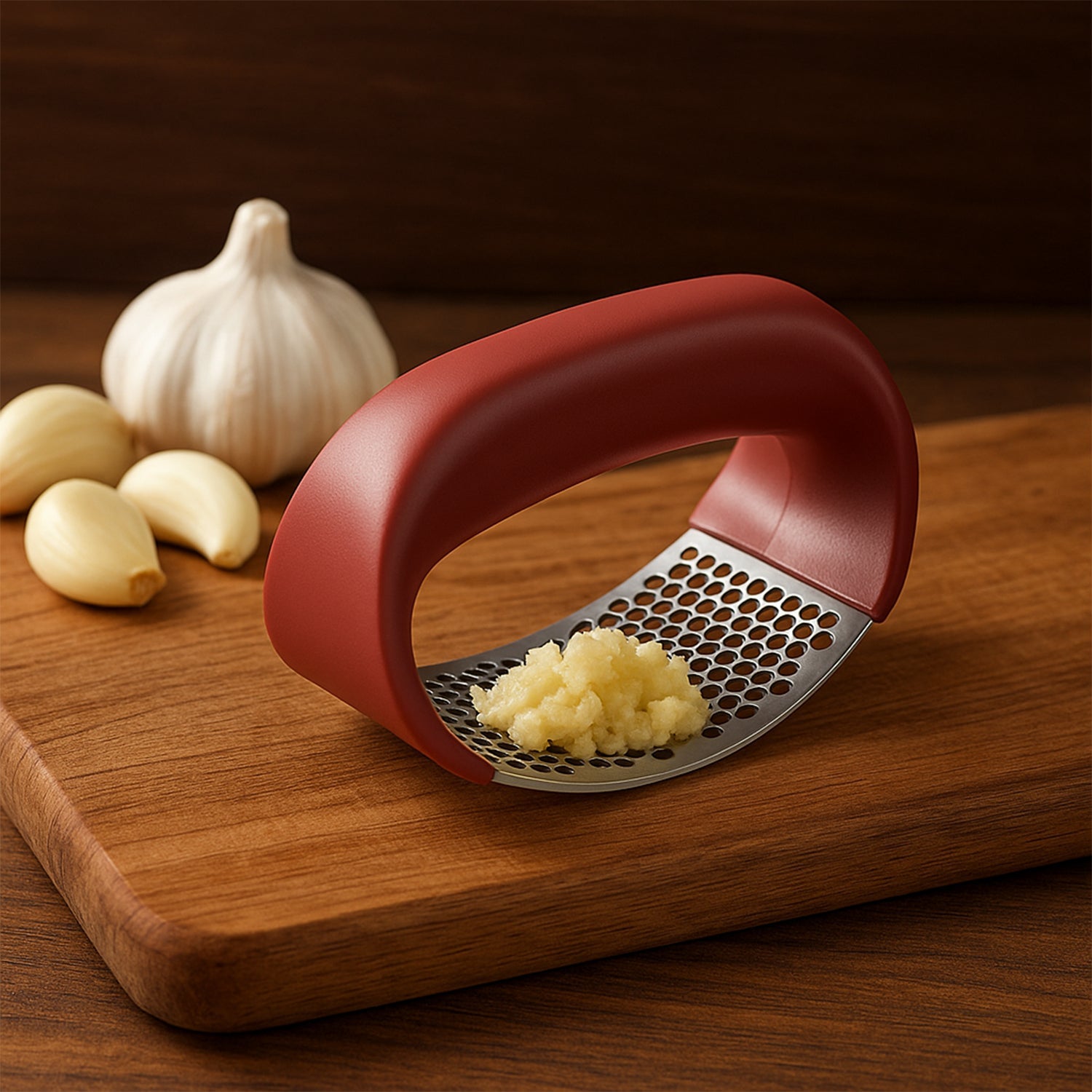 Supermom Premium Curve Garlic Press Crusher (1 Pc) Wukusy