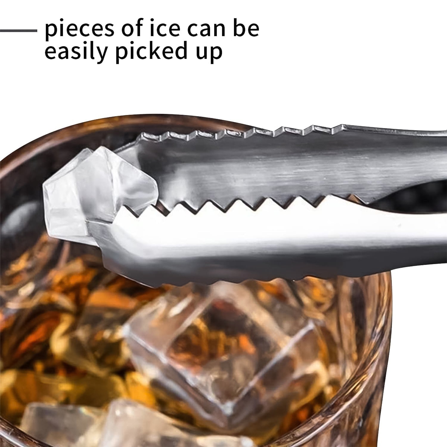 Stainless Steel Tong For Lifting Ice Cubes Sugar Cubes  Serving Tongs (13 Cm  1 Pc) Wukusy