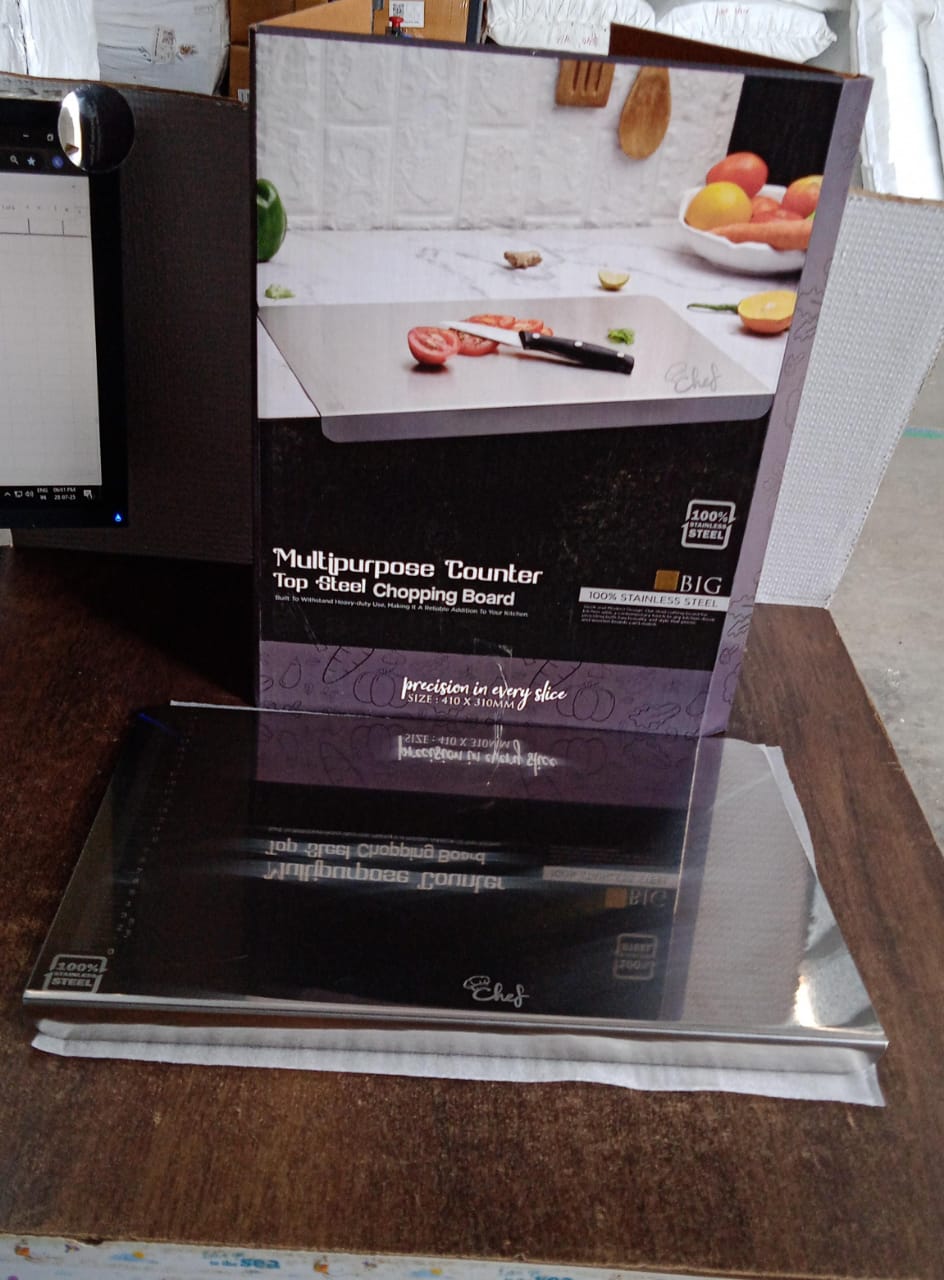 Premium Stainless Steel Anti-bacterial Chopping Board For Kitchen (1 Pc) Wukusy