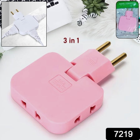 Wireless 3 In 1 Foldable Wall Plug Adapter  Socket  Converter (1 Pc) Wukusy