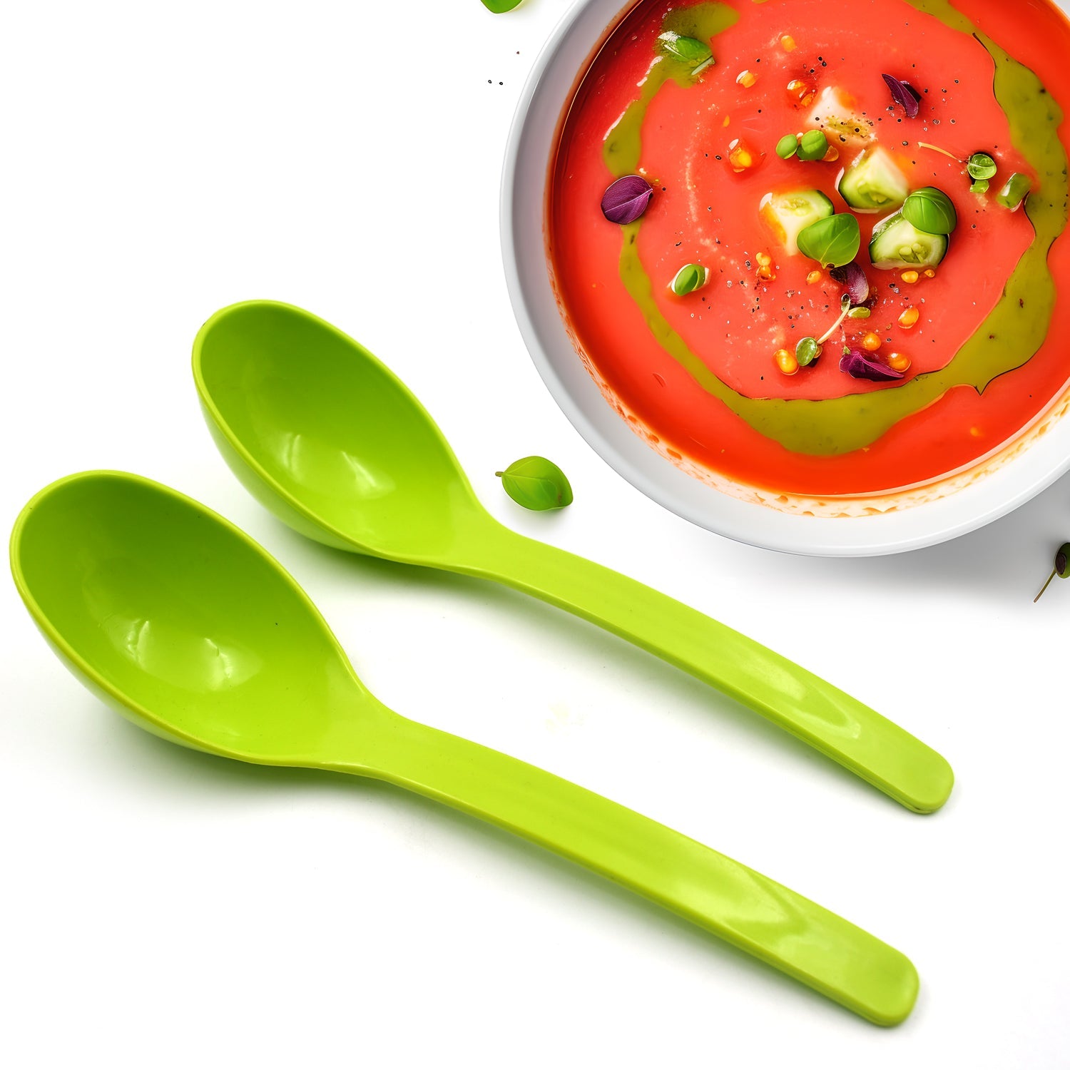 5724 Plastic Spoon Kitchen Multipurpose Serving Ladle For Frying Serving Turner Curry Ladle Serving Rice Spoon Used While Eating And Serving Food Stuffs Etc (2 Pcs Set  10 Inch ) Wukusy