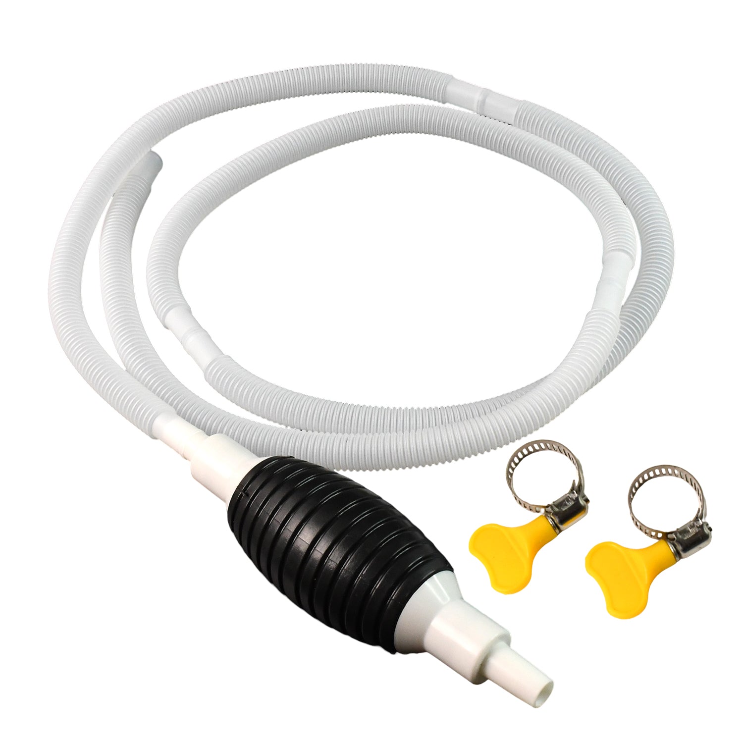 Fuel Transfer Pump Hose With Hand Pump And 2 Hose Clamps Wukusy
